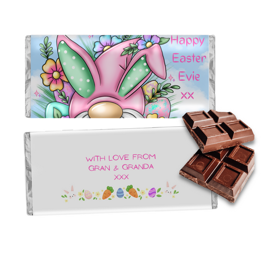 Easter Personalised Chocolate Bar gonk design -gift