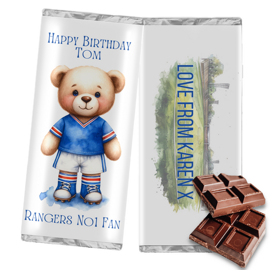 Football team  Personalised Chocolate Bar -gift