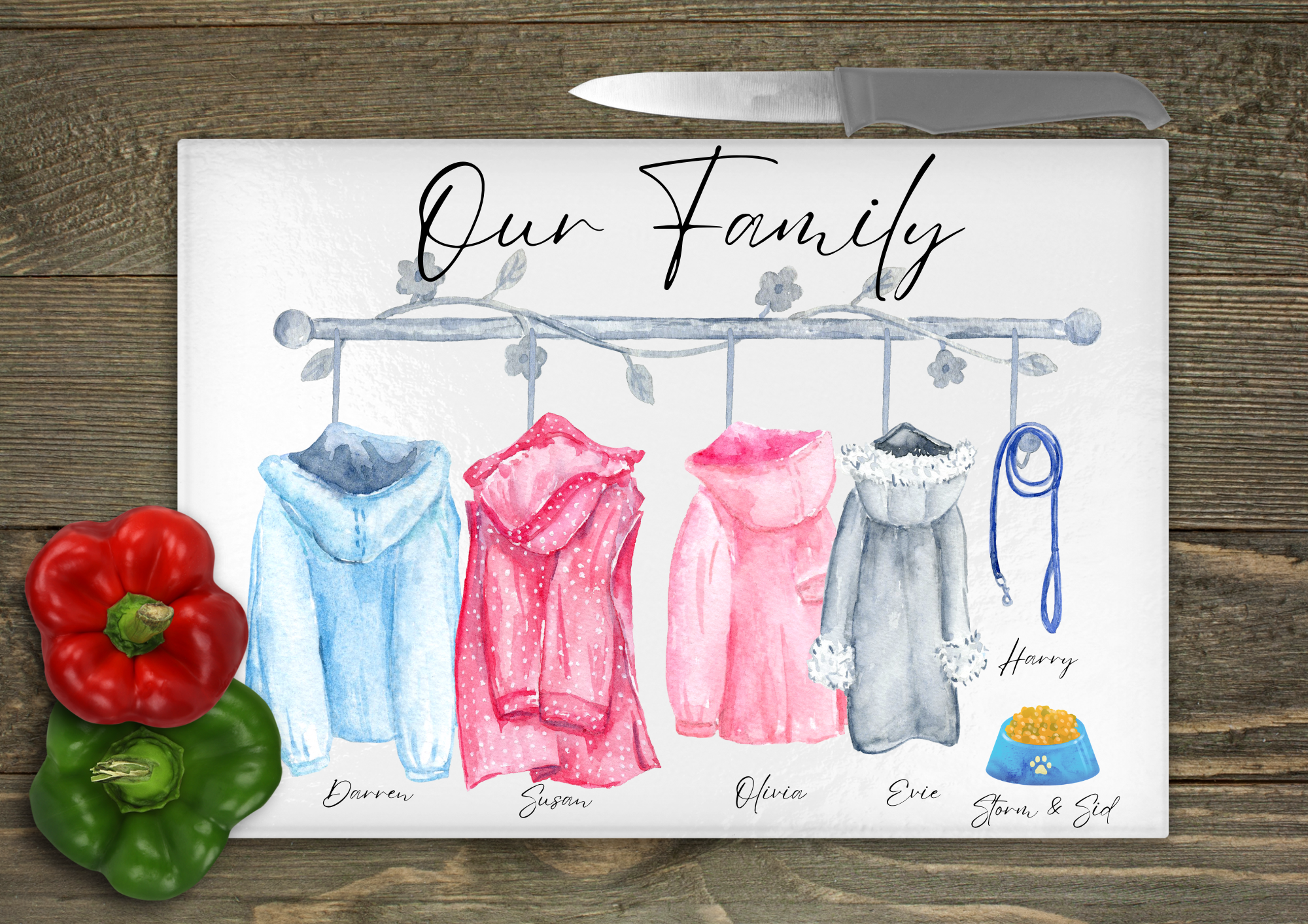 Personalised family coat online hooks