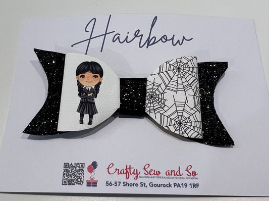 Personalised Wednesday hair bow