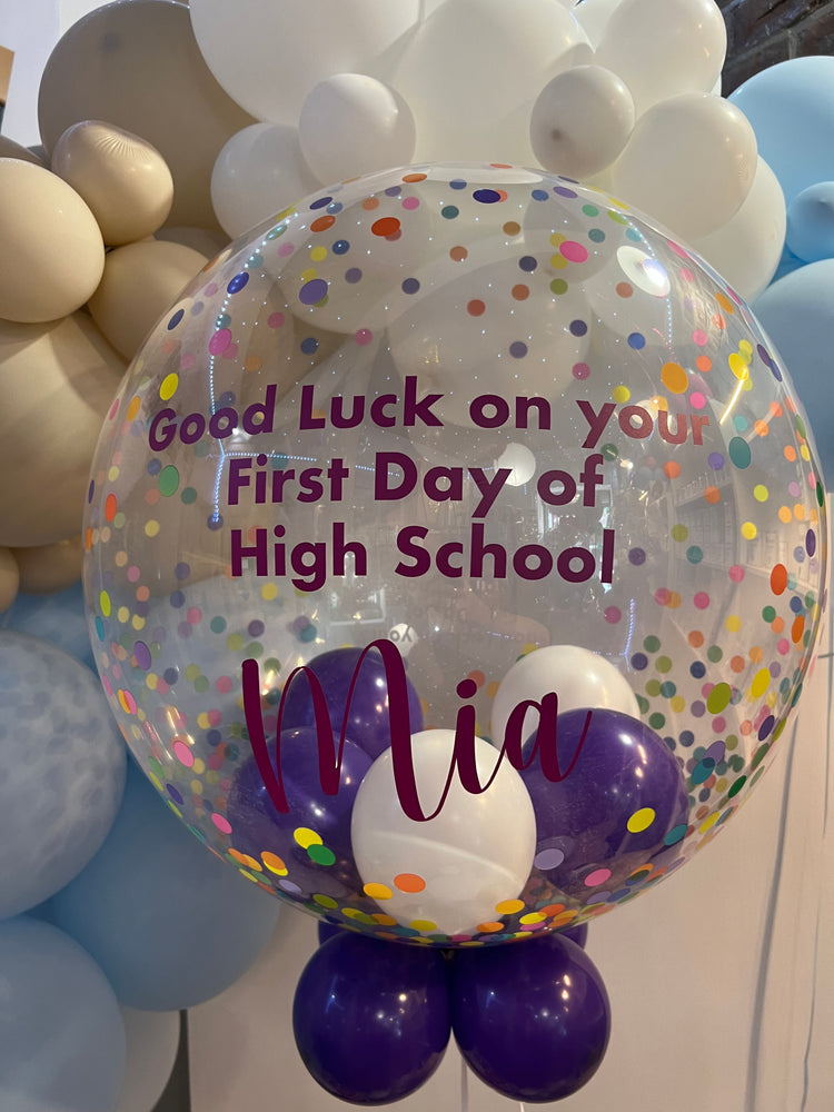 Back to school/first day of school bubble balloon