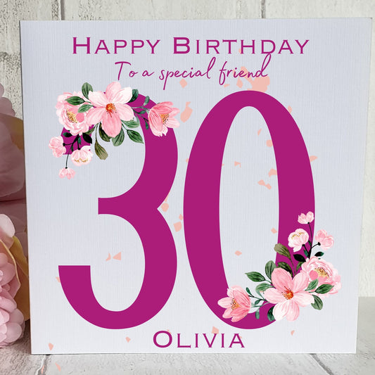 Personalised 30th, 40th, 50th - any age.  Birthday Card Daughter Sister Granddaughter Friend Niece Girl