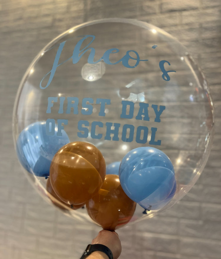 Back to school/first day of school bubble balloon