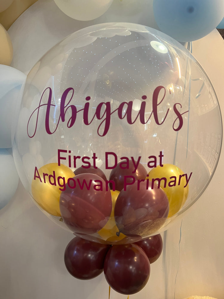 Back to school/first day of school bubble balloon