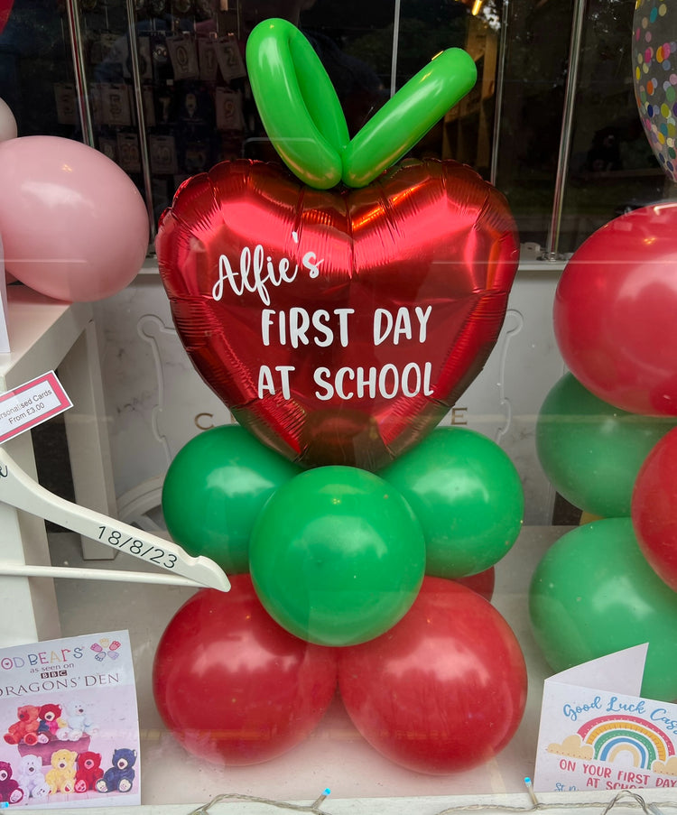 First day of school/nursery apple balloon display