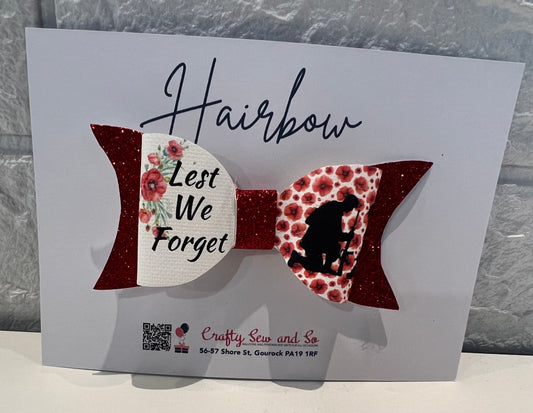 Lest we forget poppy hair bow