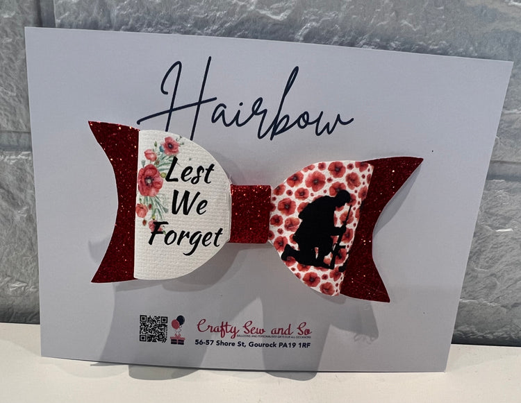 Lest we forget poppy hair bow