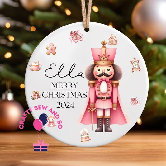 Ceramic decoration - pink Nutcracker