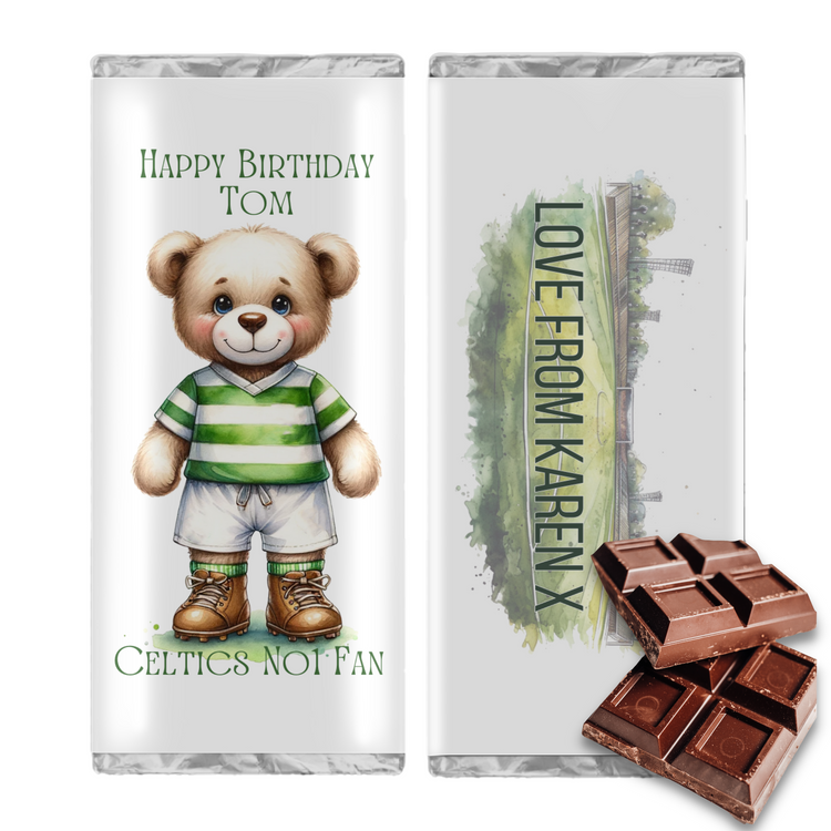 Football team  Personalised Chocolate Bar -gift