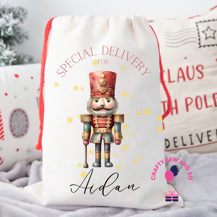 Nutcracker design 1 canvas Santa sack