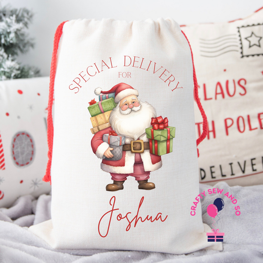 Cute Santa design canvas Santa sack