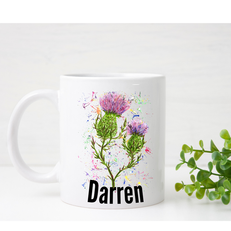 Watercolour Thistle  print Mug