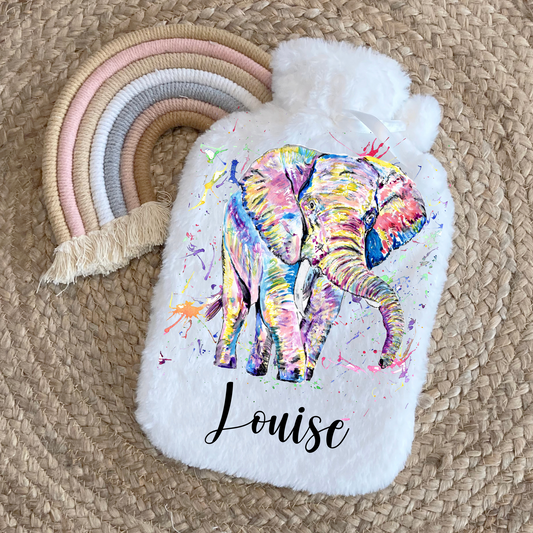 Elephant  personalised hot water bottle