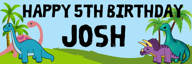 Personalised Birthday Banner -Dinosaur Design
