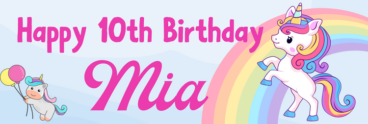 Personalised Birthday Banner -Unicorn  Design