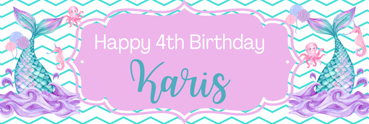 Personalised Birthday Banner -Mermaid Design