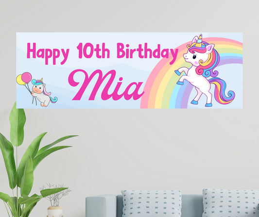 Personalised Birthday Banner -Unicorn  Design