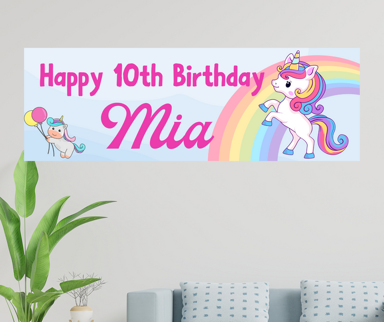 Personalised Birthday Banner -Unicorn  Design