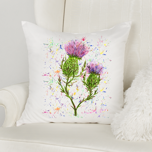 Watercolour Thistle print Cushion