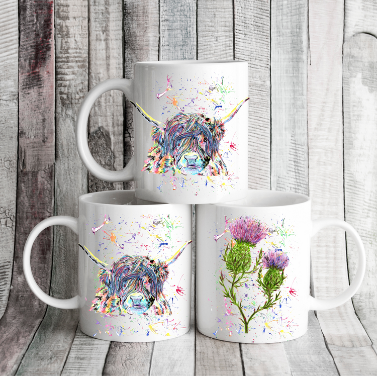 Watercolour Thistle  print Mug