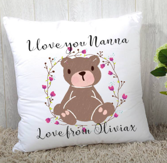 MOTHERS DAY GIFT PERSONALISED CUSHION GIFT TEDDY