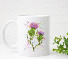 Watercolour Thistle  print Mug