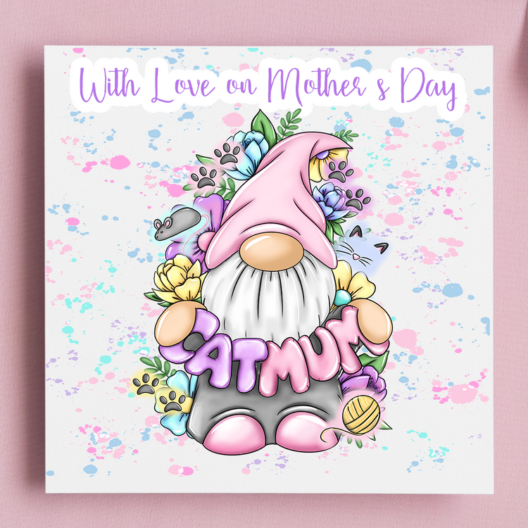 Cat Mum gonk mother's day card