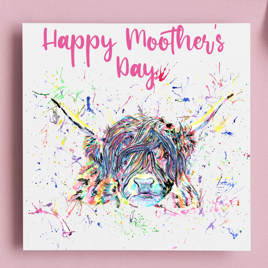 Highland Cow Happy moother's day card