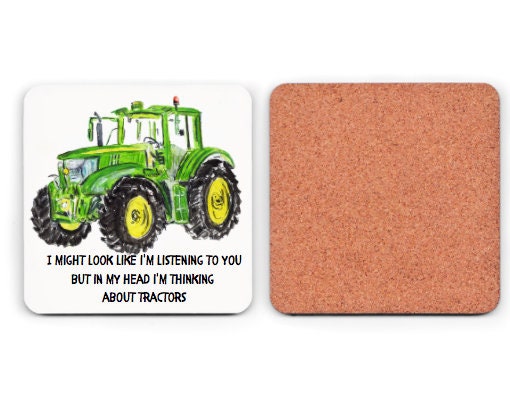 Tractor mug - tractor lover - farmer coaster - tractor lover gift - birthday gift -