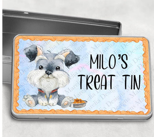 Dog treat tin