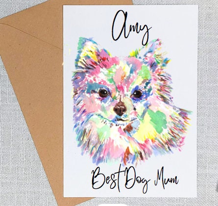 Personalised long haired Chihuahua card Gift. Chihuahua Gifts. Gifts For Her. Dog Lover Gifts.