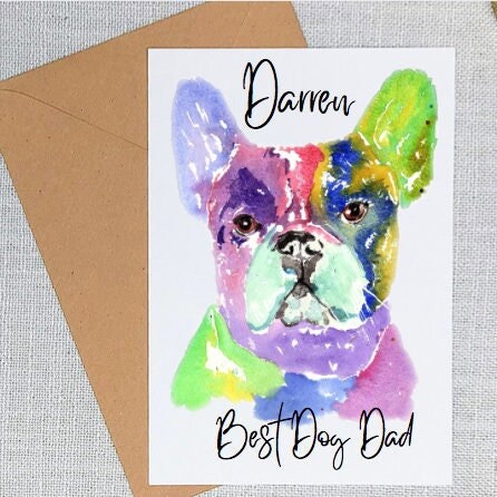 Personalised French bulldog card Gift. Frenchie Gifts. Gifts For Her. Dog Lover Gifts.