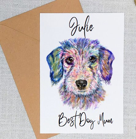 Personalised dachshund sausage dog card Gift. dachshund Gifts. Gifts For Her. Dog Lover Gifts.