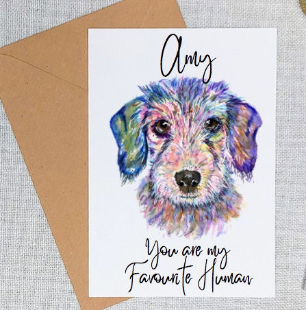 Personalised dachshund sausage dog card Gift. dachshund Gifts. Gifts For Her. Dog Lover Gifts.