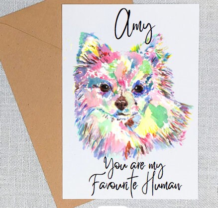 Personalised long haired Chihuahua card Gift. Chihuahua Gifts. Gifts For Her. Dog Lover Gifts.