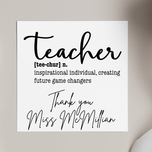 Thank you Teacher card