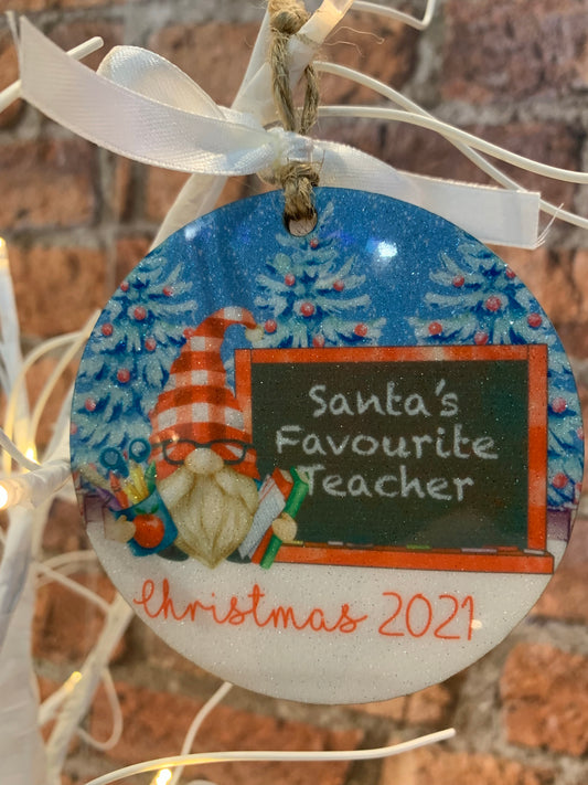 Teacher personalised bauble