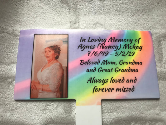 Grave Marker - Rainbow Design