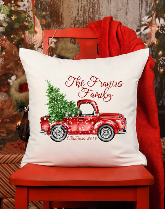 CHRISTMAS TRUCK  PERSONALISED CUSHION